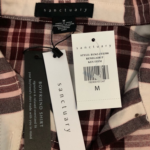 Sanctuary Boyfriend For Life Renegade Plaid Button Down Shirt. NWT! Sz S To 3X - Picture 7 of 13